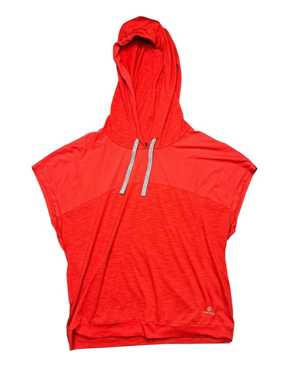 Bogner Fire + Ice Red Sleeveless Hoodie Sporty Luxe Athleisure Cap Sleeve Top L